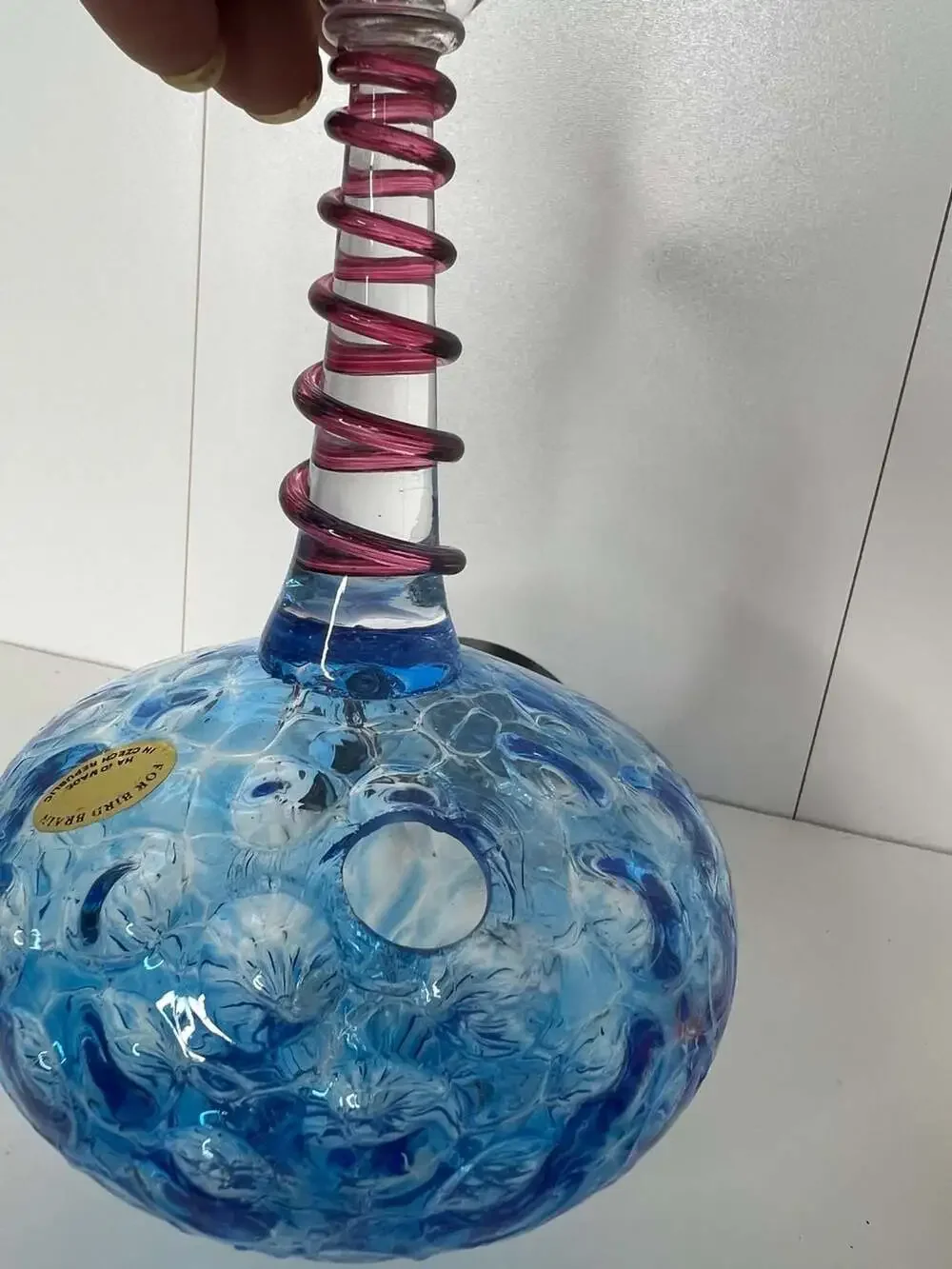 For Bird Brain Hand Blown Art Glass Teardrop Hanging Ornament